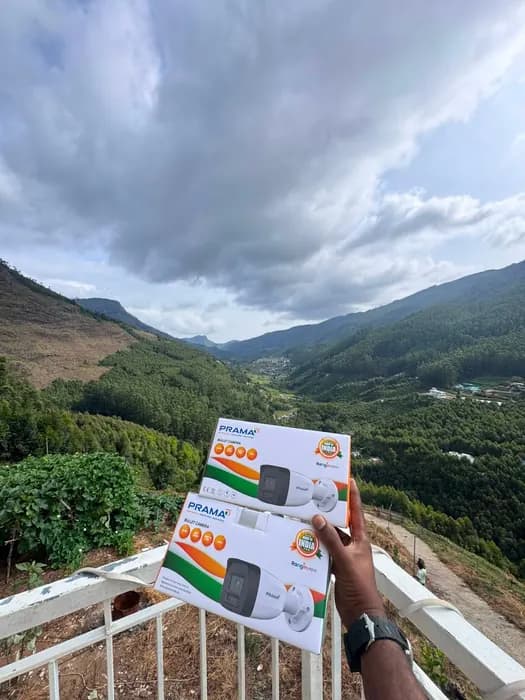 Surveying camera positions across an estate valley
